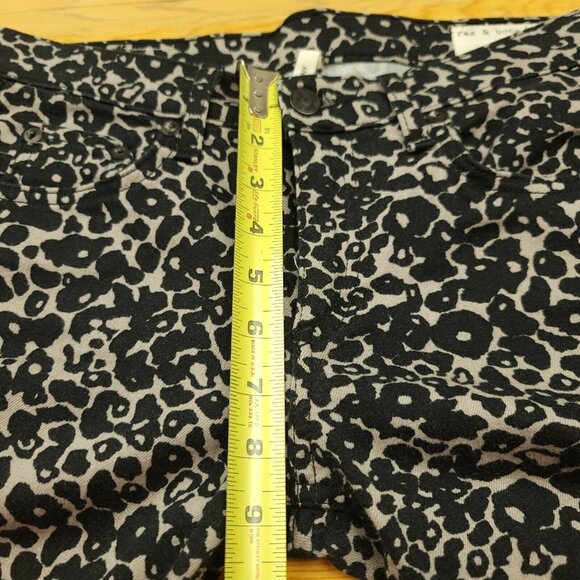 Rag & Bone Womens 28 Jeans Leopard Print Amoeba Pants Skinny Mid Rise - Picture 7 of 13